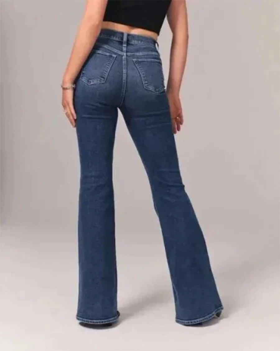 High-Waisted Flare Denim Jeans