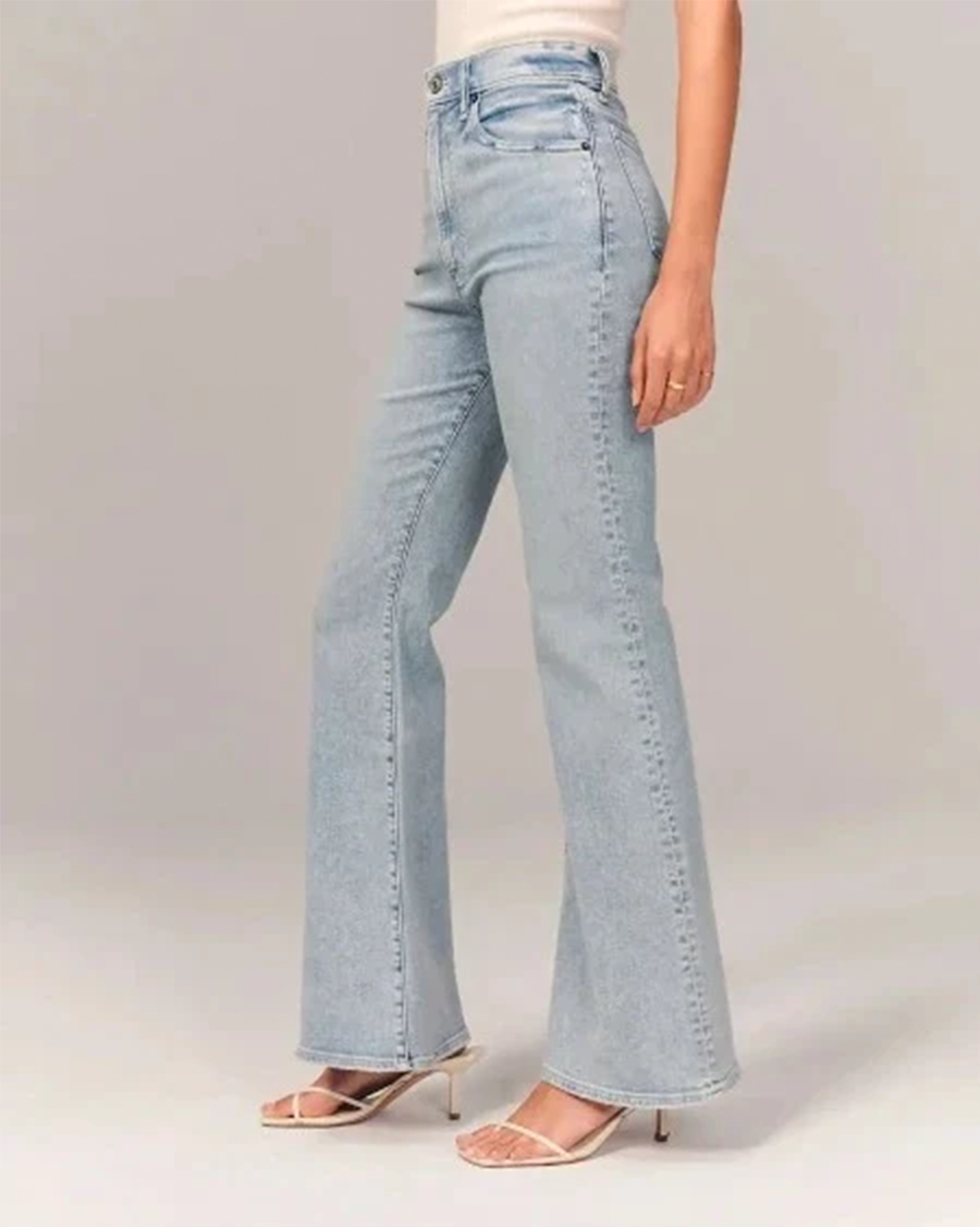 High-Waisted Flare Denim Jeans