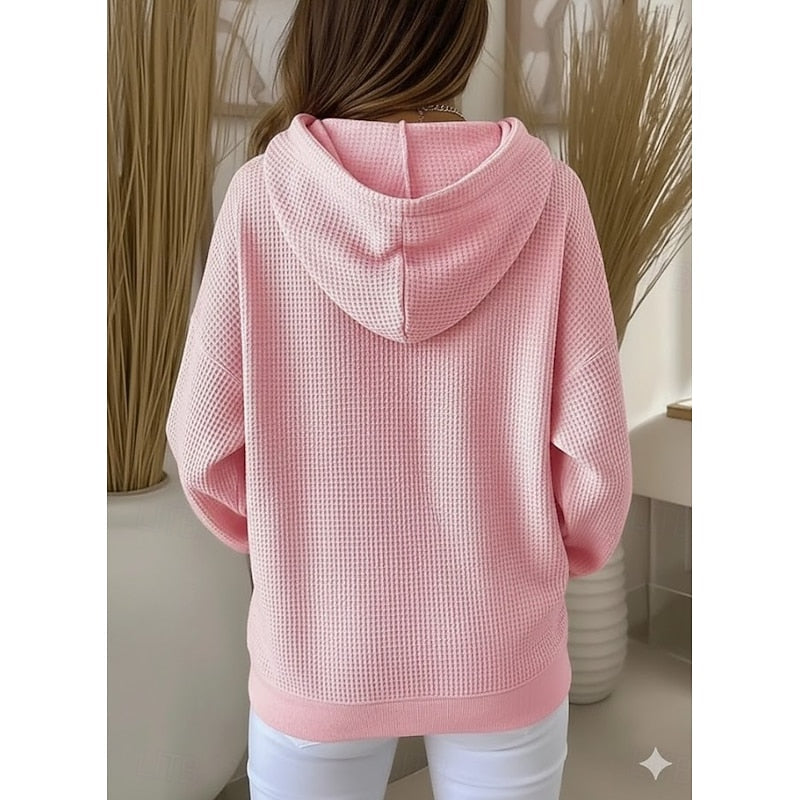 Textured Drawstring Hoodie