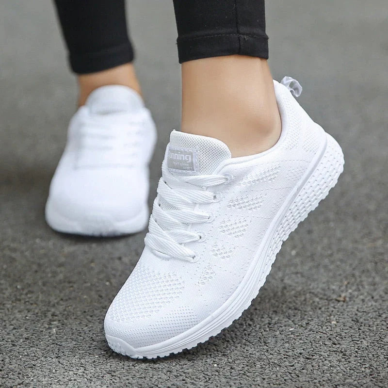 White Orthopaedic Support Running Trainers, front view