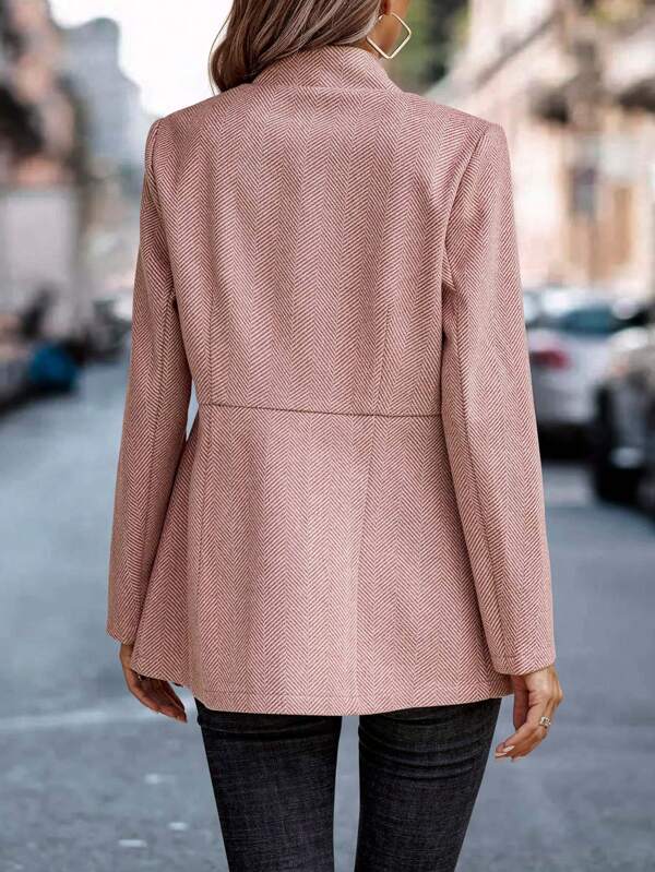 Pink Herringbone Herringbone Blazer