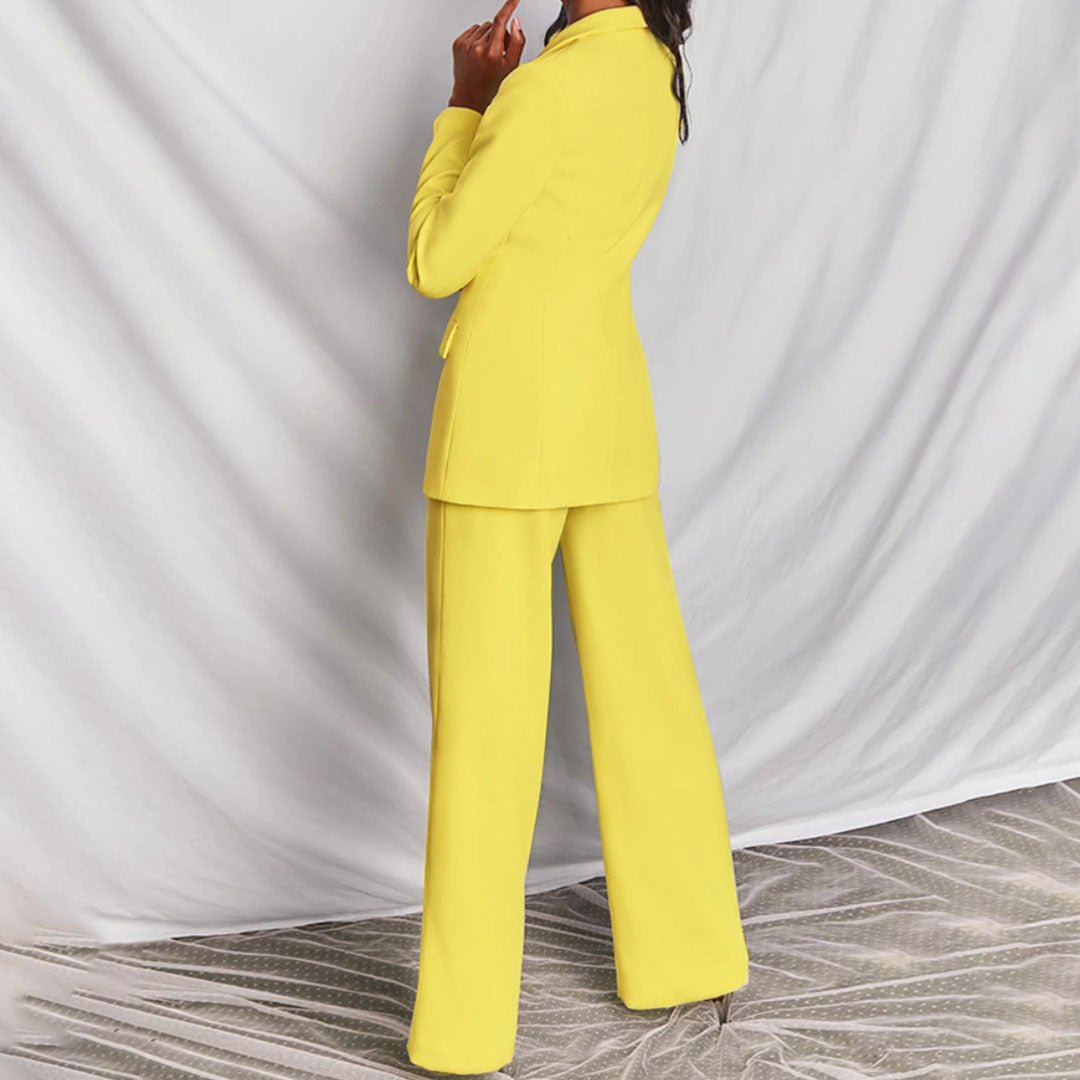 Blazer and trousers two-piece in pink, women's smart casual co-ord set | Alba Muse