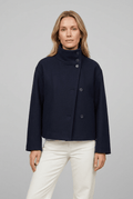 Marine Blue pea coat, front view