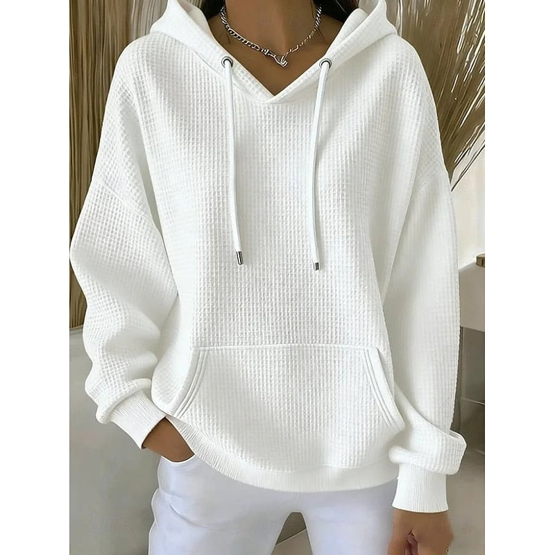 Textured Drawstring Hoodie