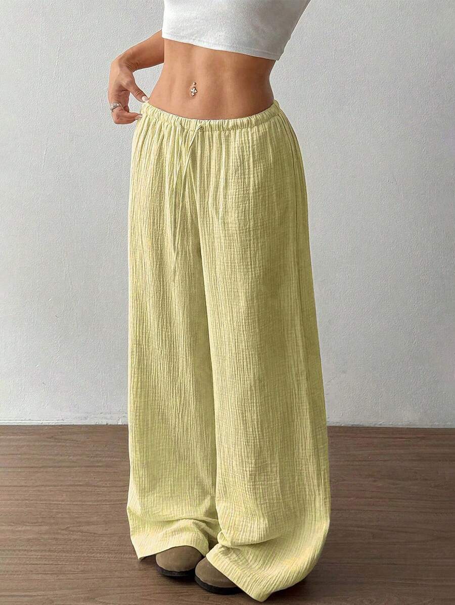 Wide-Leg Drawstring Trousers