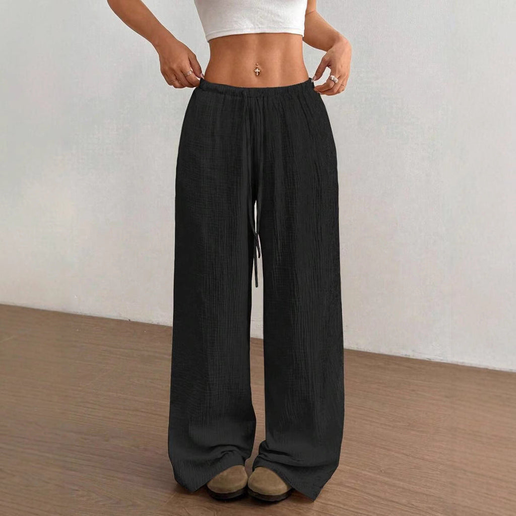 Wide-Leg Drawstring Trousers