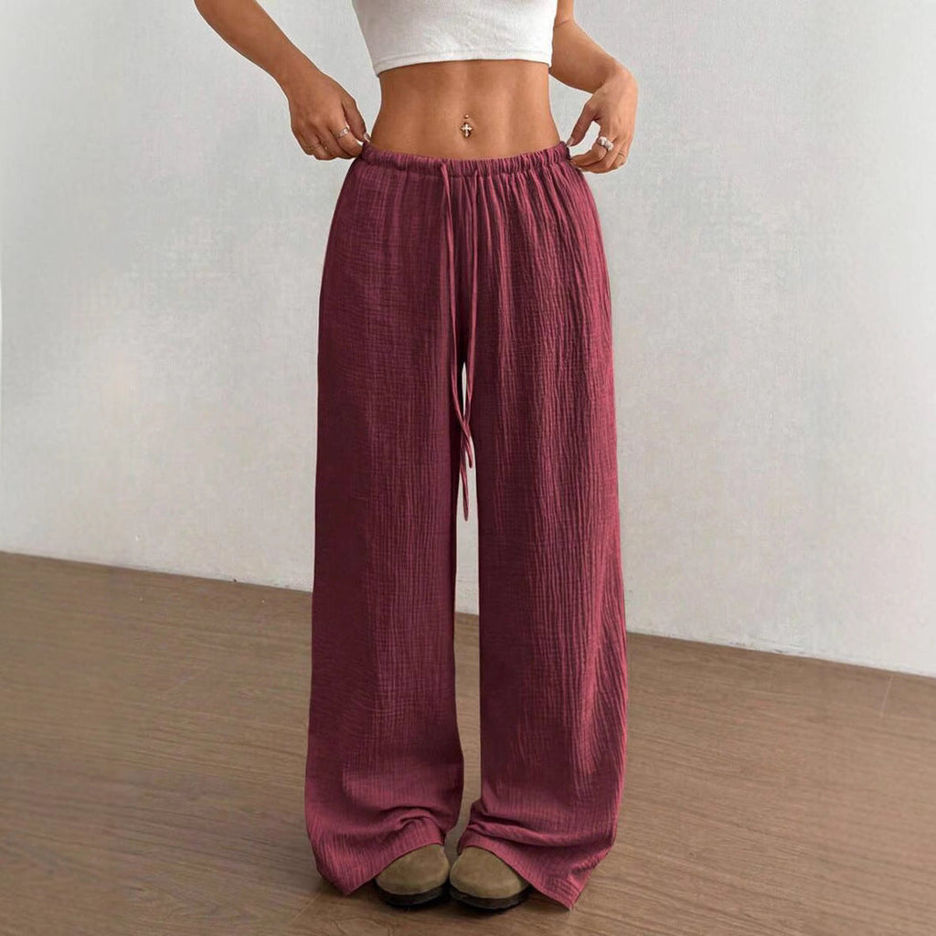 Wide-Leg Drawstring Trousers