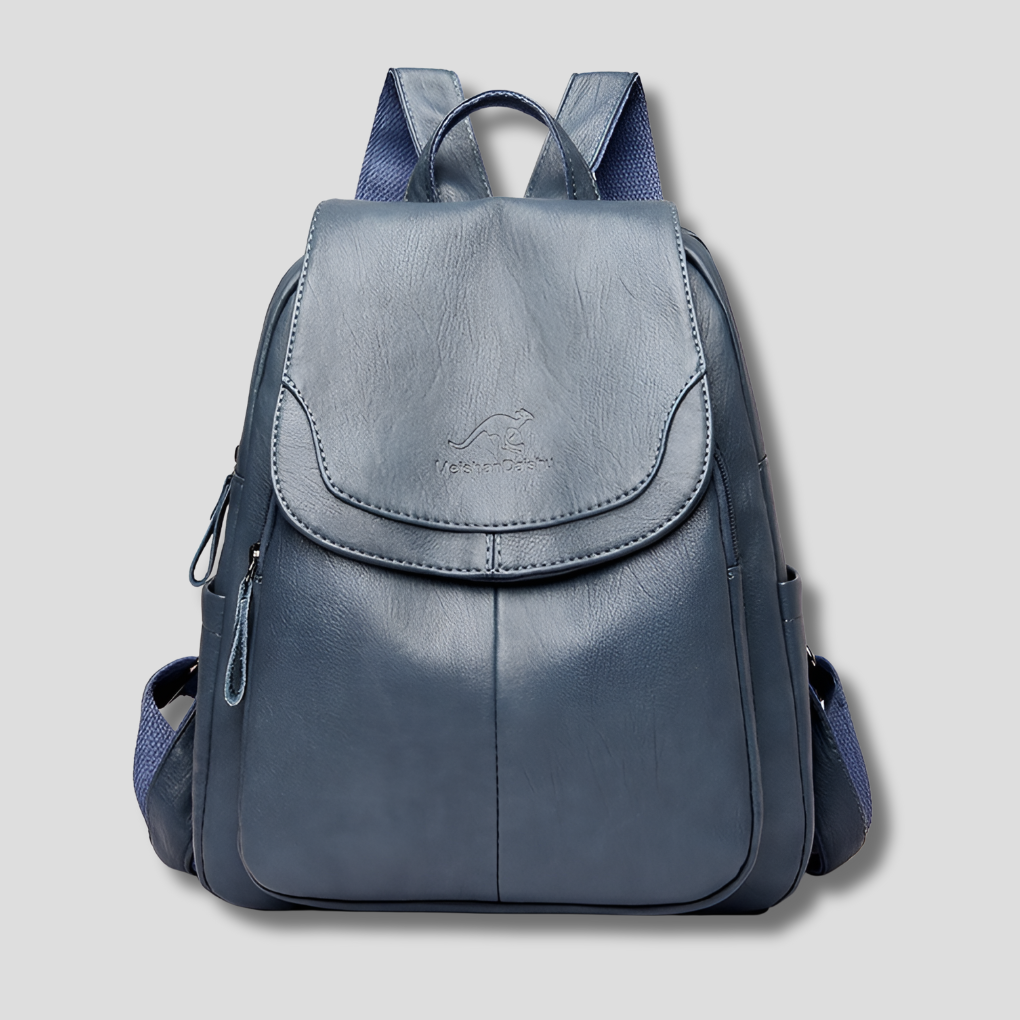 Anti-theft embossed leather backpack for women stylish | Alba Muse