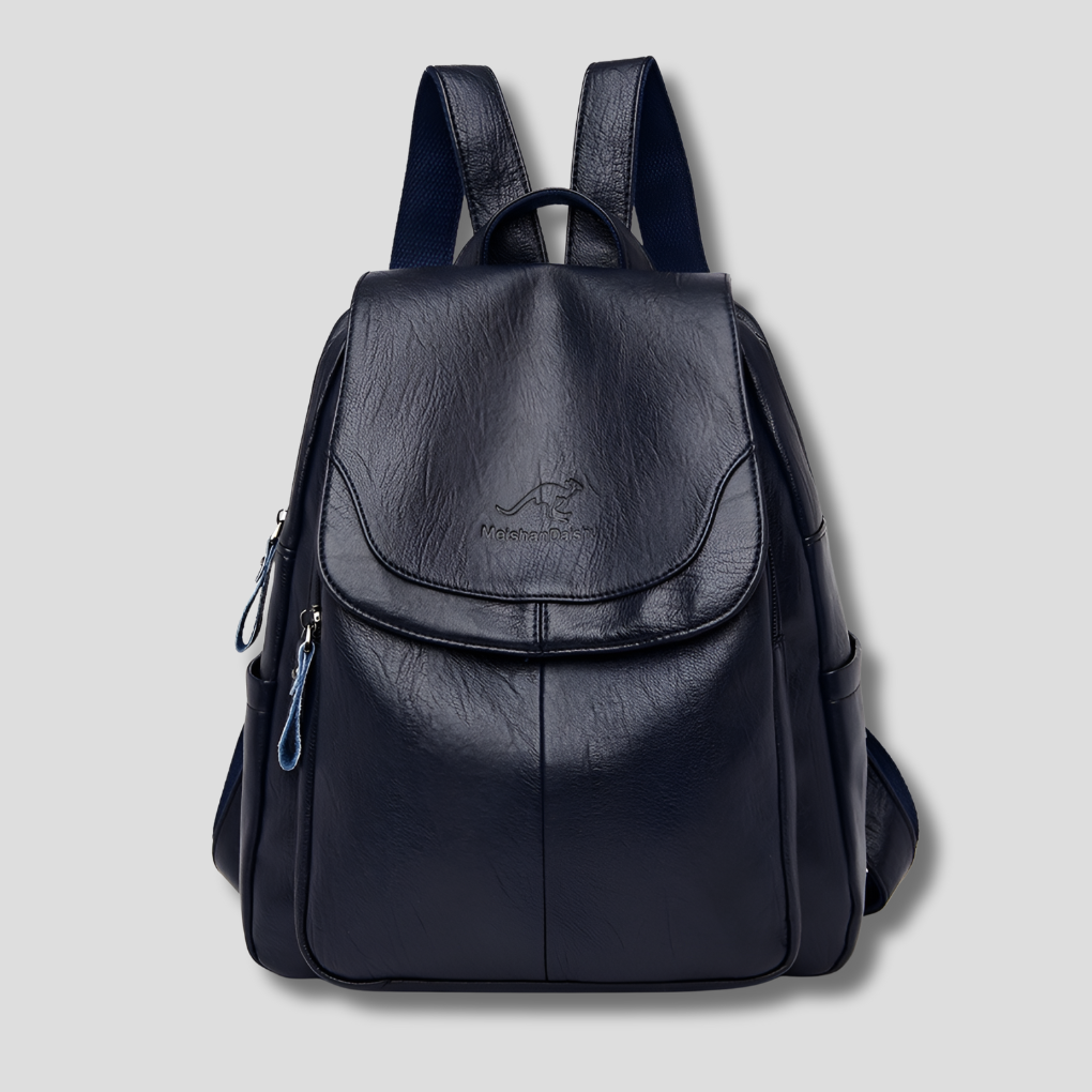 Embossed leather anti-theft backpack women commute bag | Alba Muse