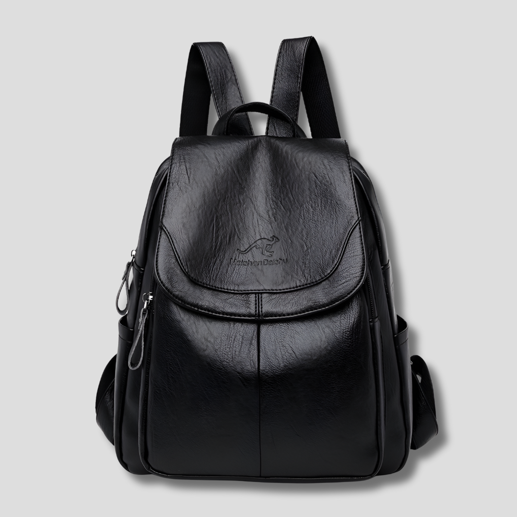 Women's secure leather backpack hidden compartments travel | Alba Muse