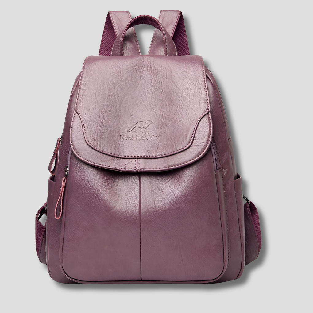 Leather backpack for women anti-theft smart interior layout | Alba Muse