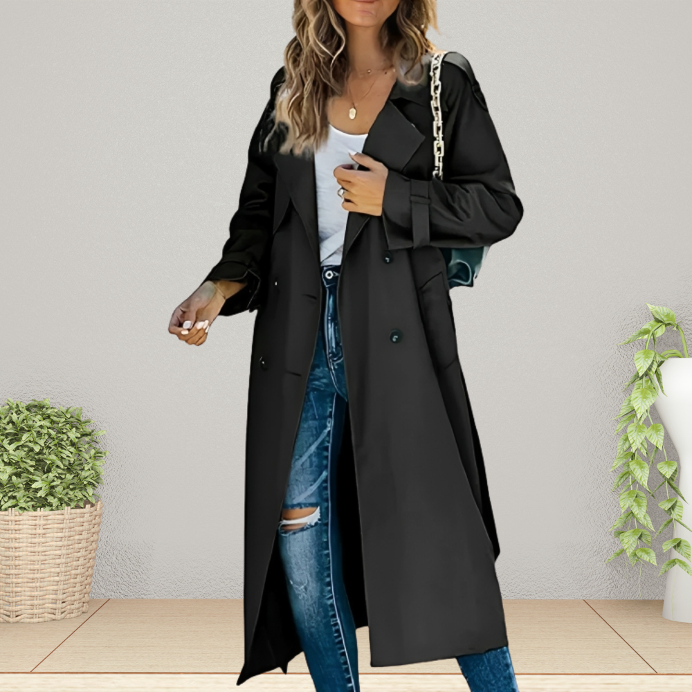 Classic women's overcoat double-breasted transitional season | Alba Muse