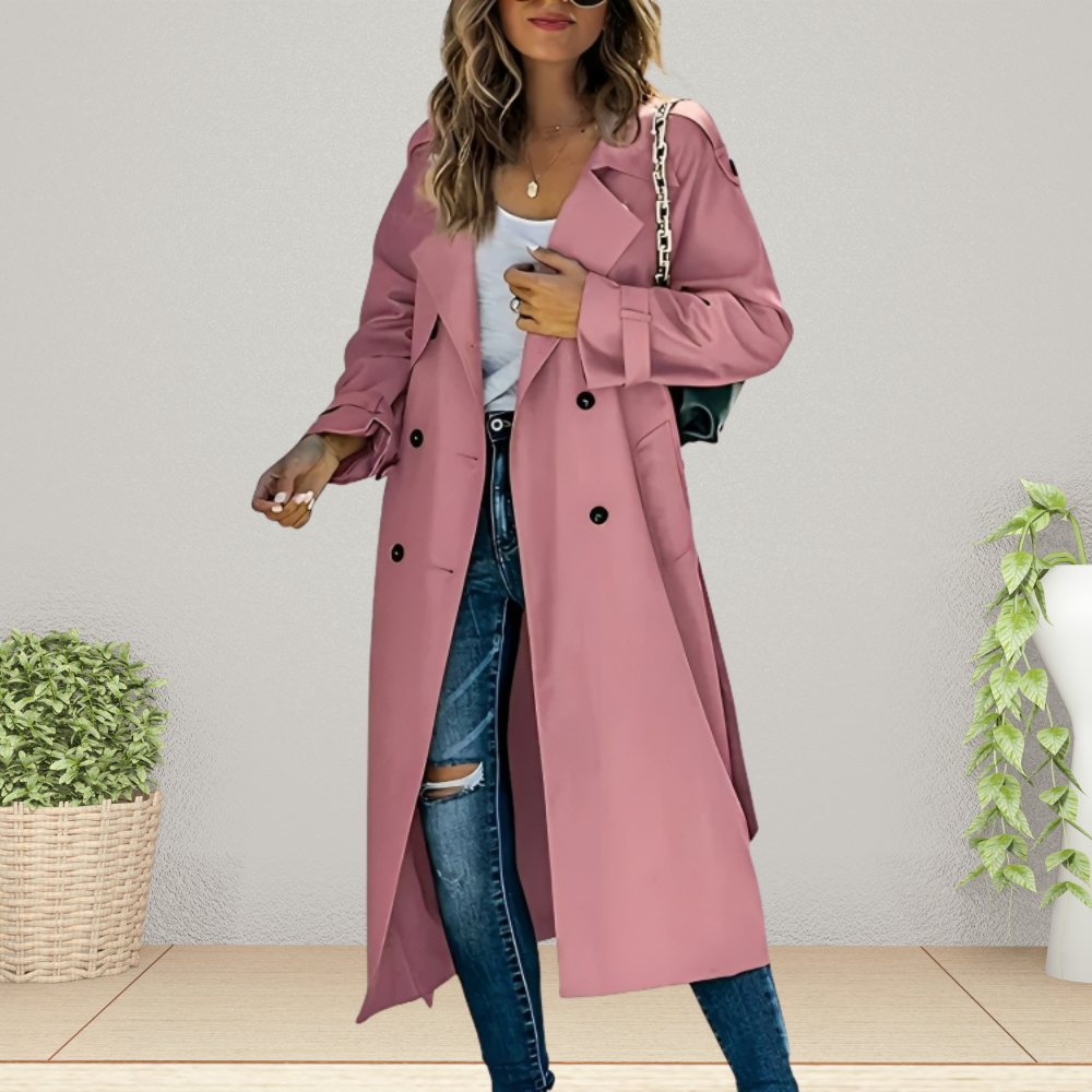 Women's tailored overcoat double-button closure smart | Alba Muse