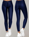 High-waist faux leather skinny trousers | Alba Muse