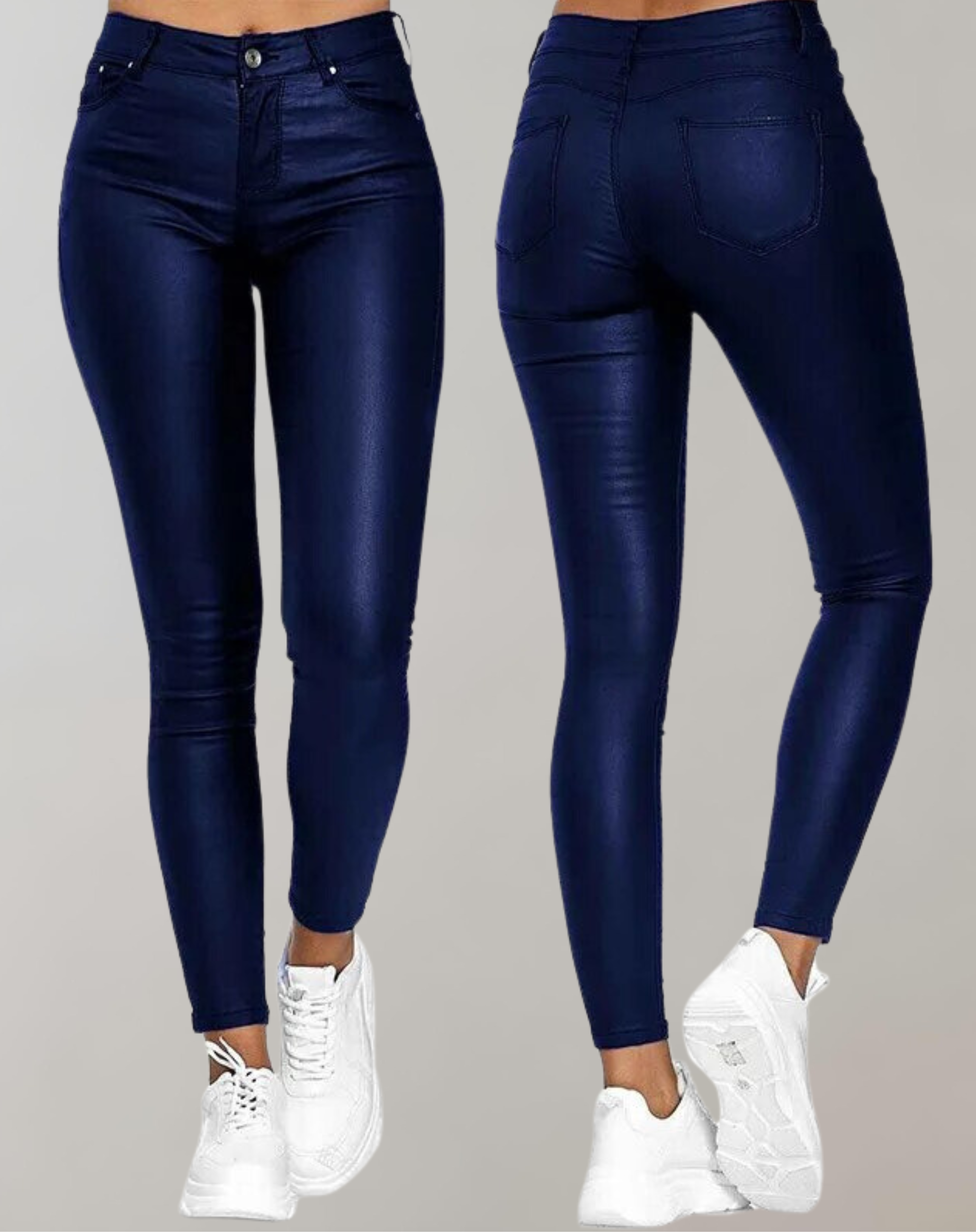High-waist faux leather skinny trousers | Alba Muse