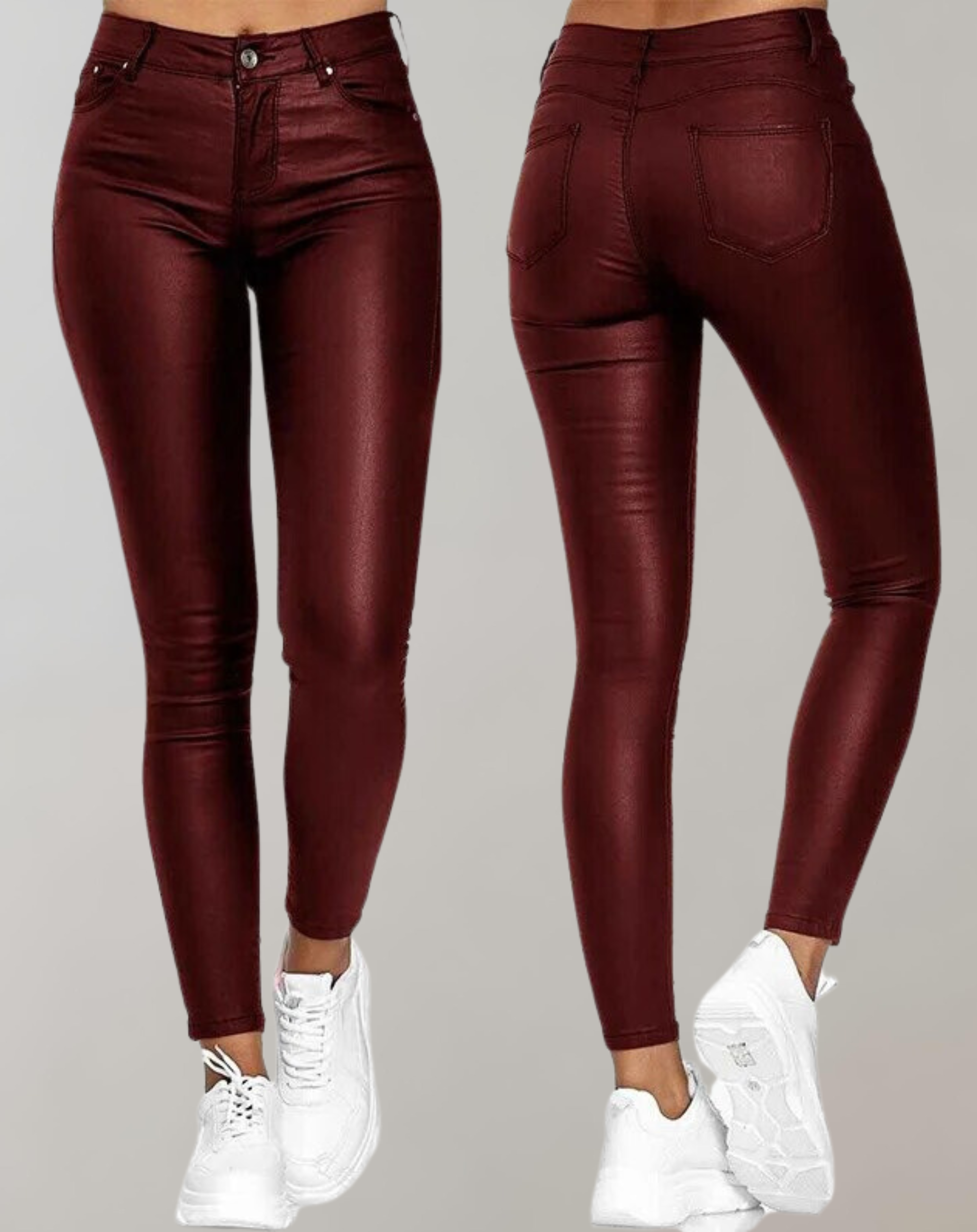 High-waist faux leather skinny trousers | Alba Muse