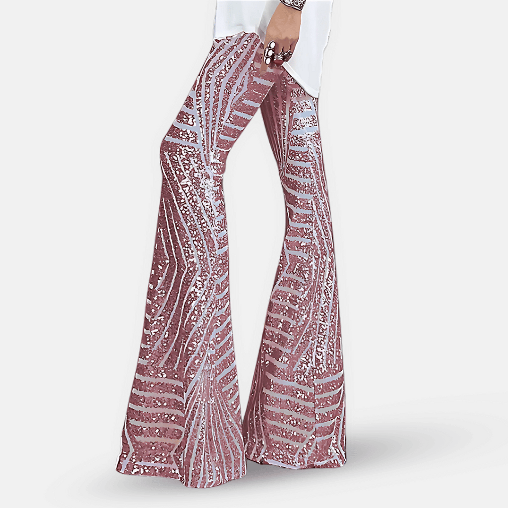 Women's Shimmering Sequined Bell Bottoms