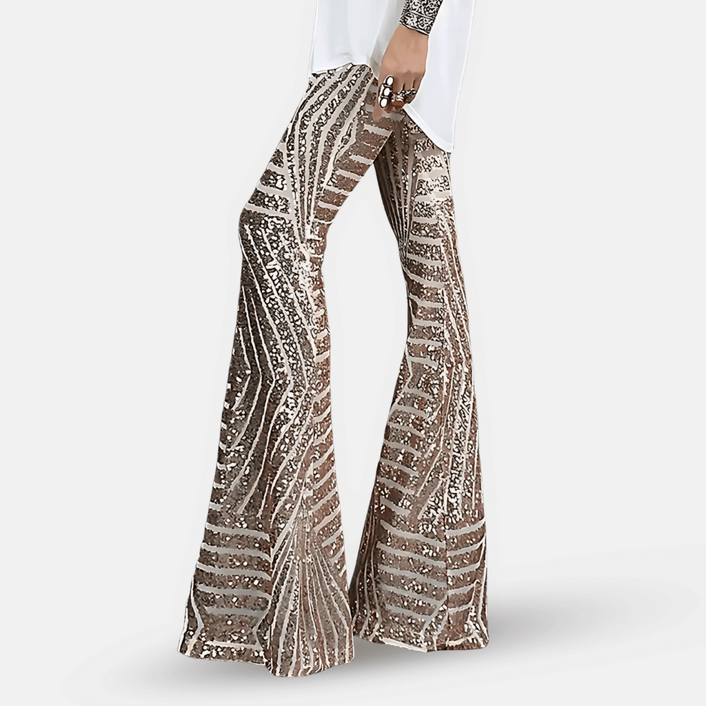 Women's Shimmering Sequined Bell Bottoms