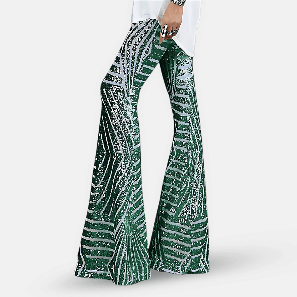 Women's Shimmering Sequined Bell Bottoms