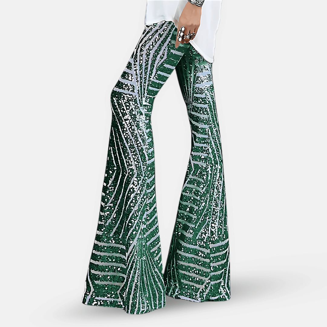 Women's Shimmering Sequined Bell Bottoms