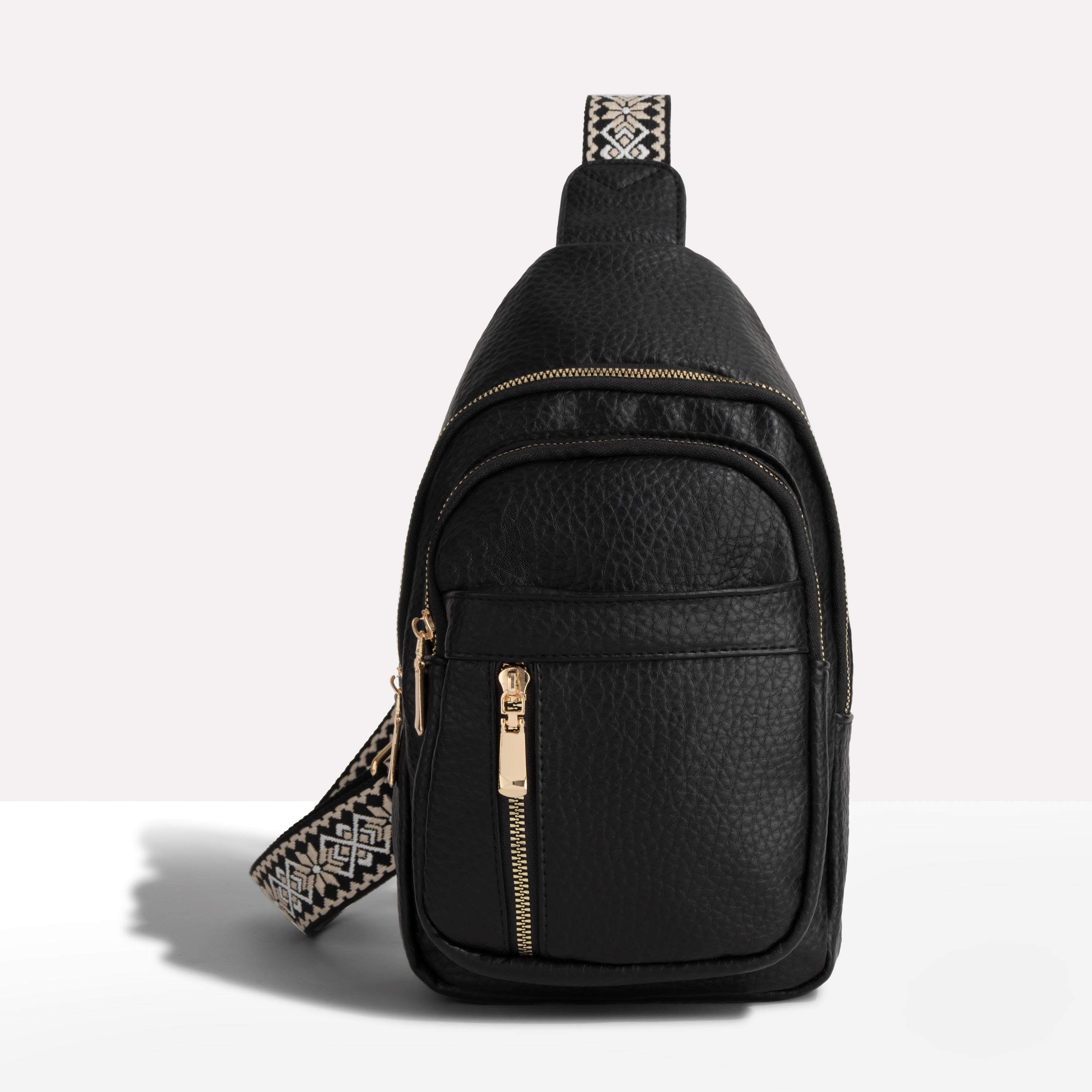 Women's anti-theft sling bag with patterned jacquard strap | Alba Muse