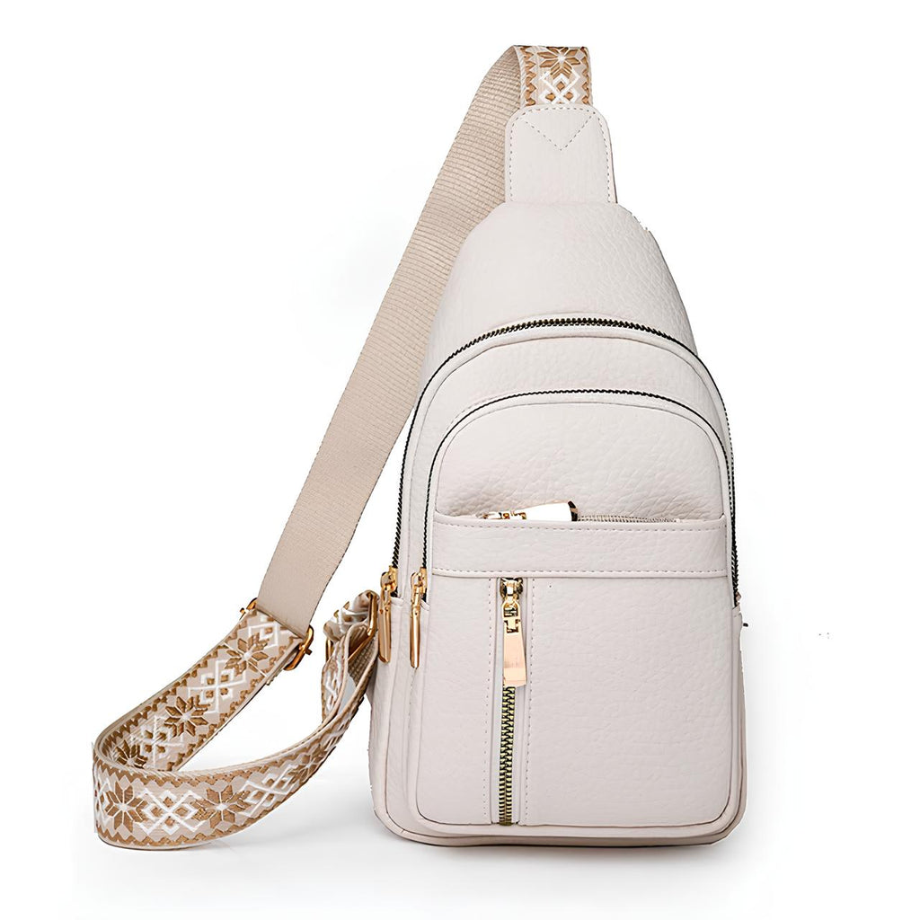 Anti-theft crossbody sling bag RFID-blocking patterned strap | Alba Muse