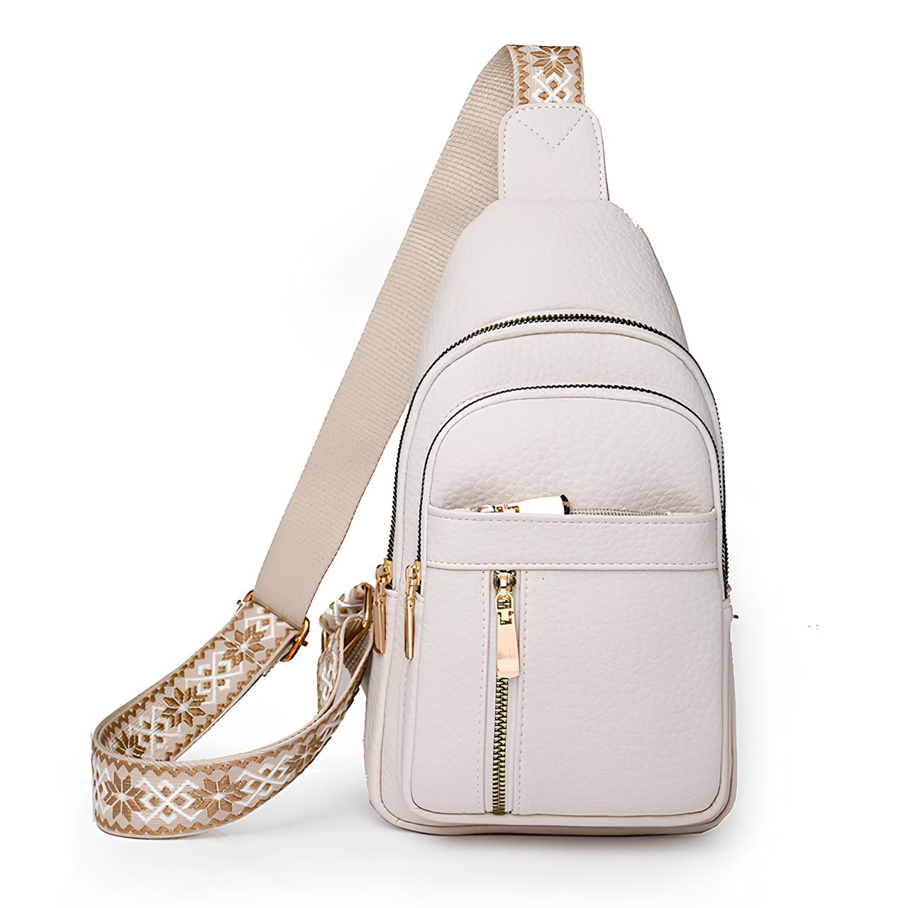 Anti-theft crossbody sling bag RFID-blocking patterned strap | Alba Muse