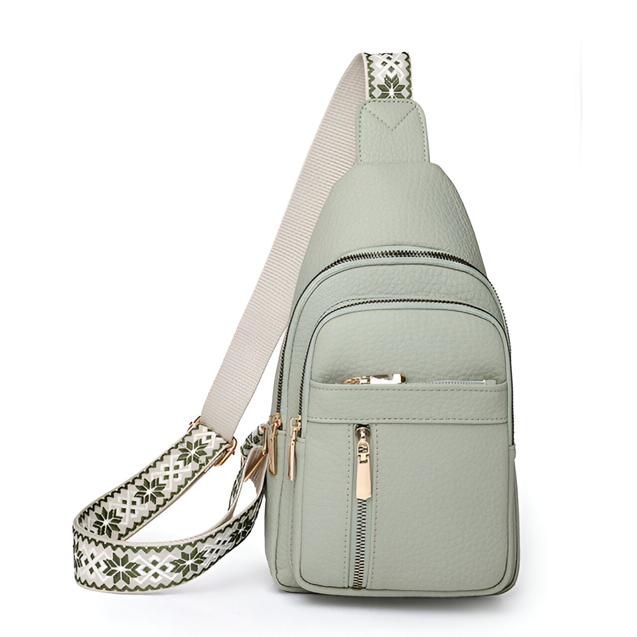 Women's crossbody sling bag with patterned strap compact | Alba Muse