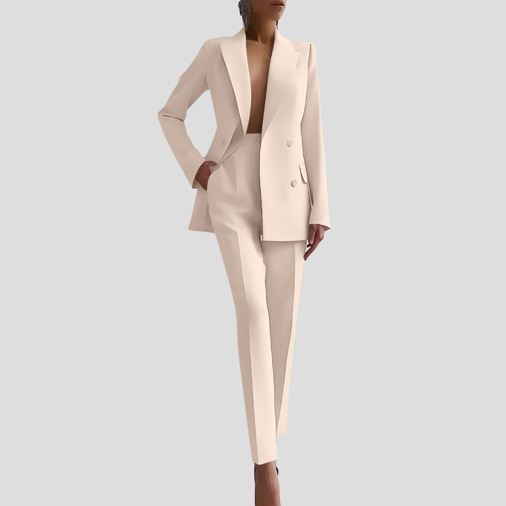 Two-piece tailored pant suit blazer and trousers women's | Alba Muse