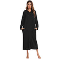 Zip-front hooded cotton-blend robe | Alba Muse