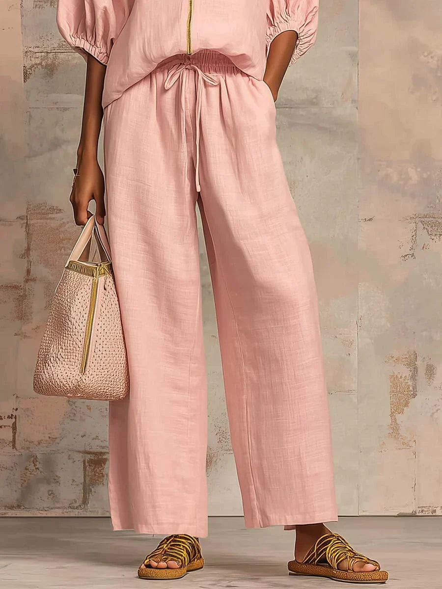 Zip-Front Two-Piece Co-ord Set — worn on model