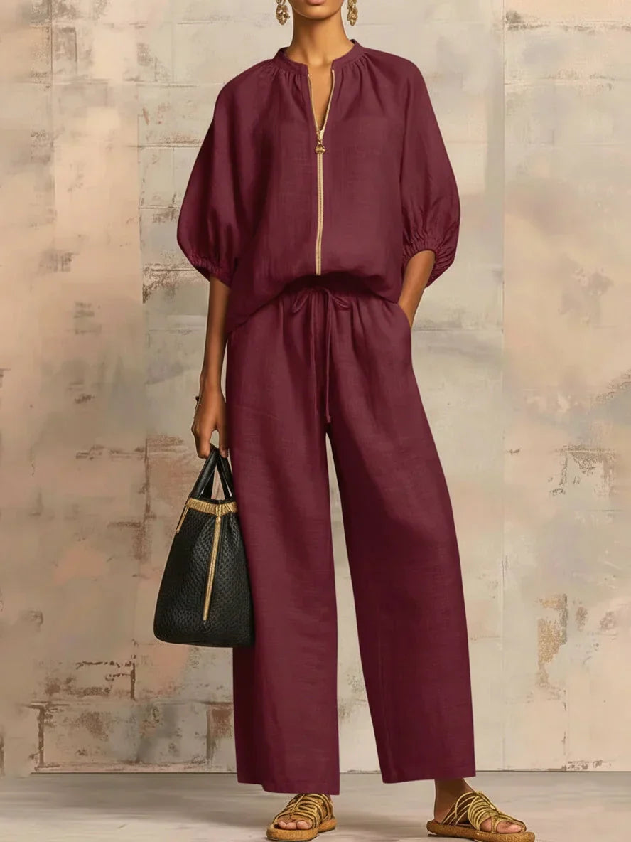 Zip-Front Two-Piece Co-ord Set