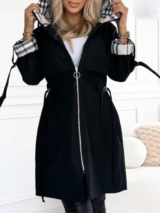 Brown waterproof windbreaker coat
