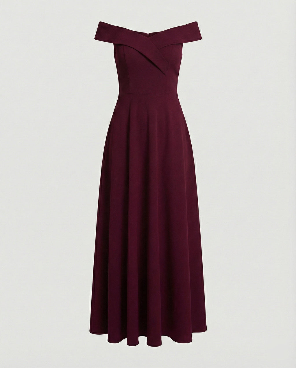Women's formal occasion off-shoulder maxi dress, colourway variant flat lay