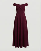 Women's formal occasion off-shoulder maxi dress, colourway variant flat lay