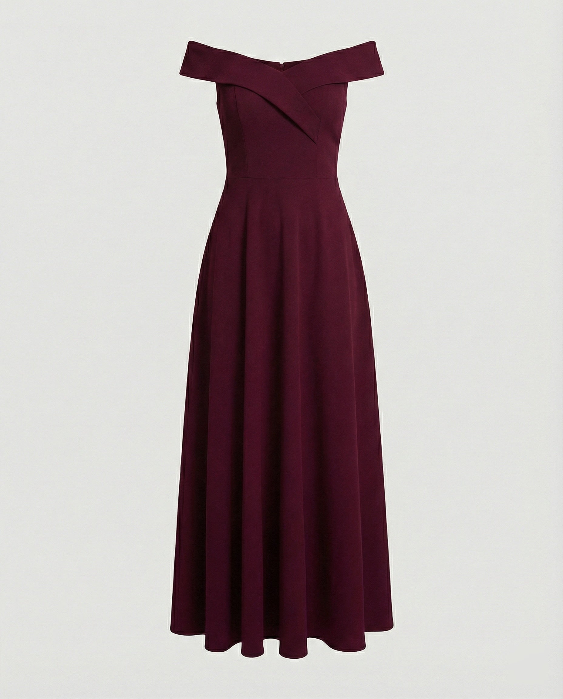 Women's formal occasion off-shoulder maxi dress, colourway variant flat lay