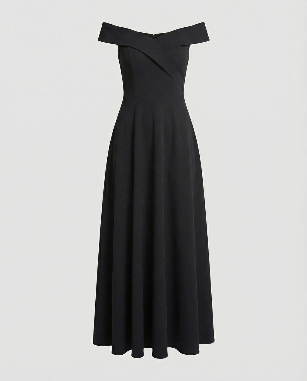Women's off-shoulder long evening gown, product-only shot