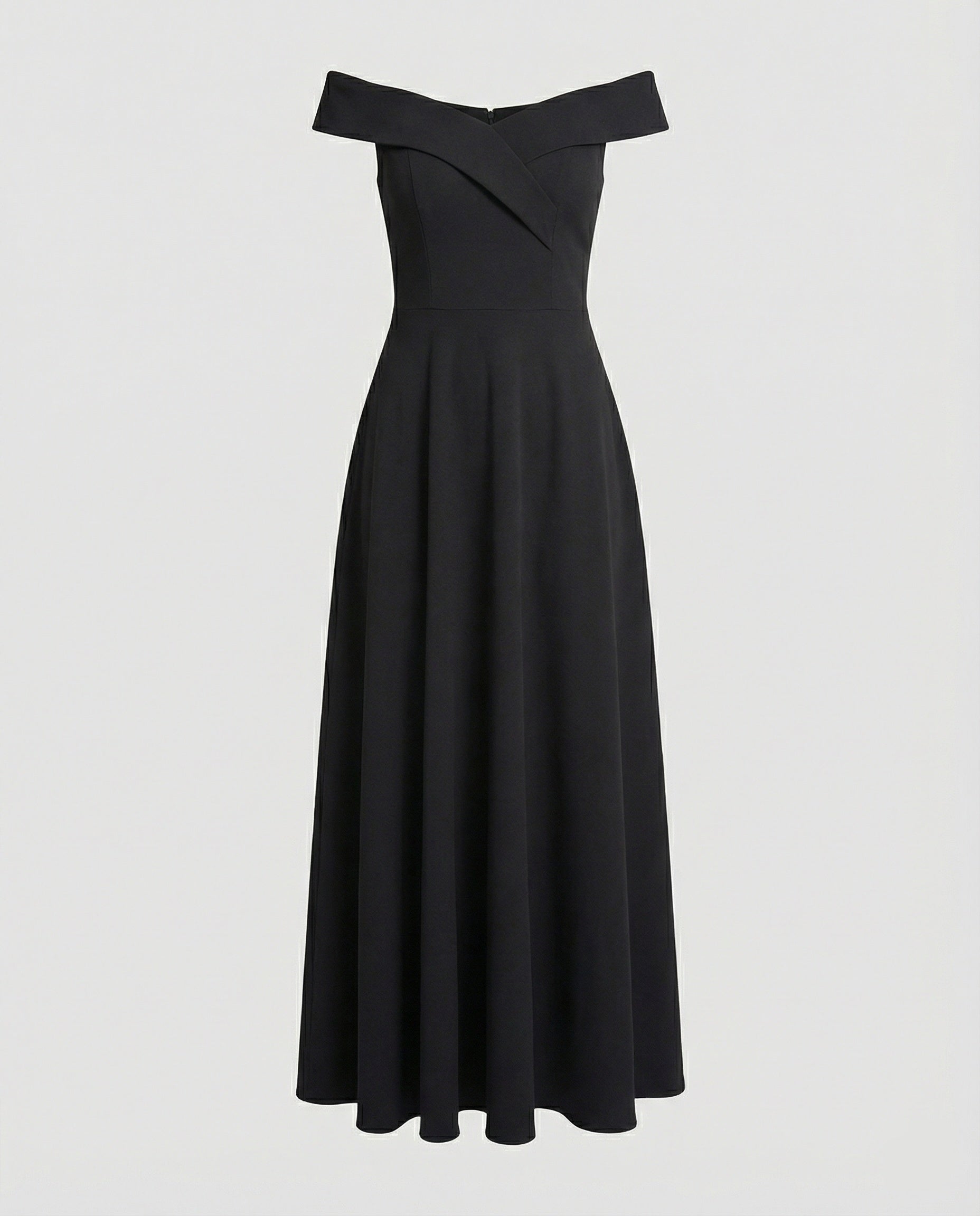 Women's off-shoulder long evening gown, product-only shot
