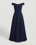 Women's long off-shoulder evening dress, colourway variant product shot
