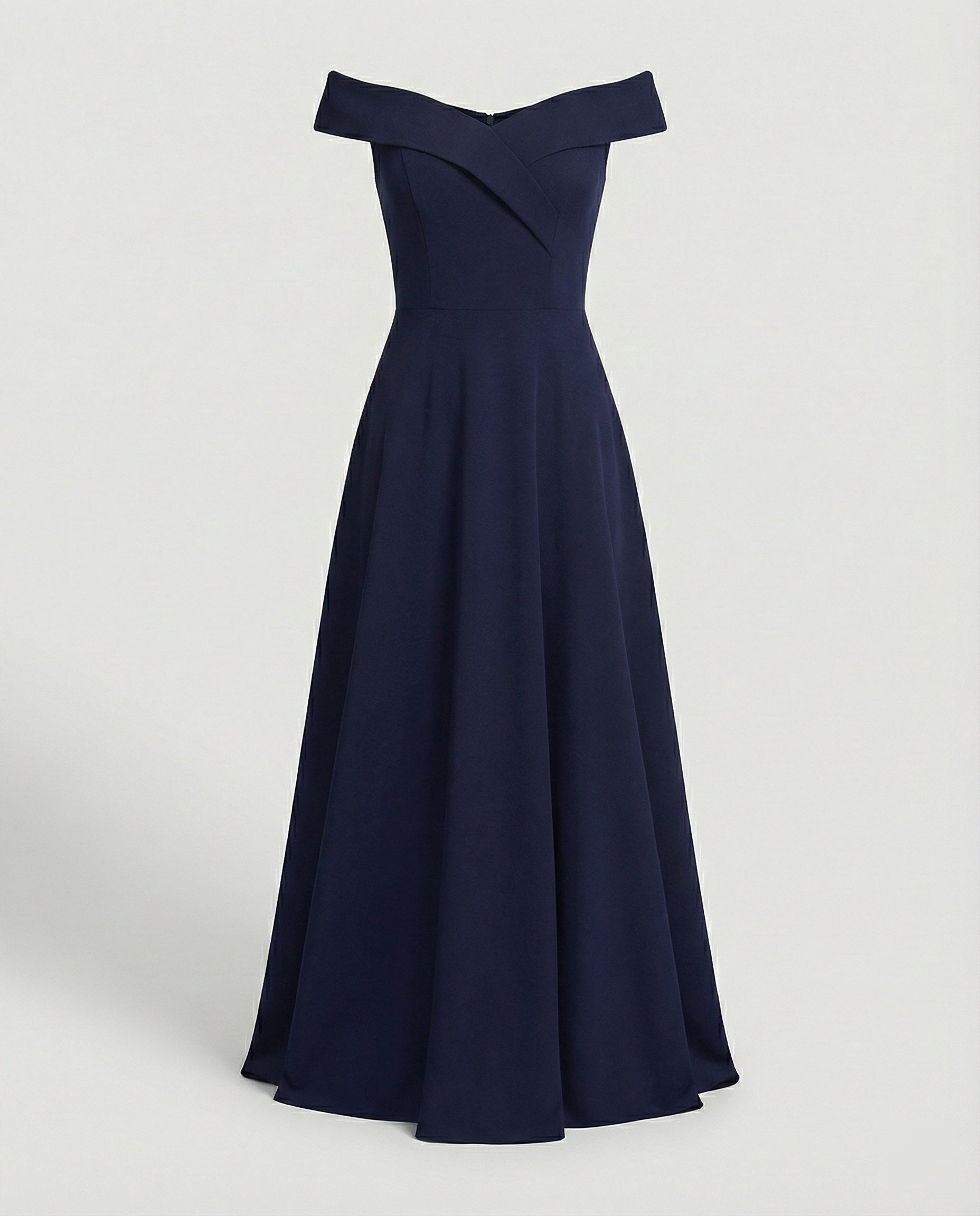 Women's long off-shoulder evening dress, colourway variant product shot