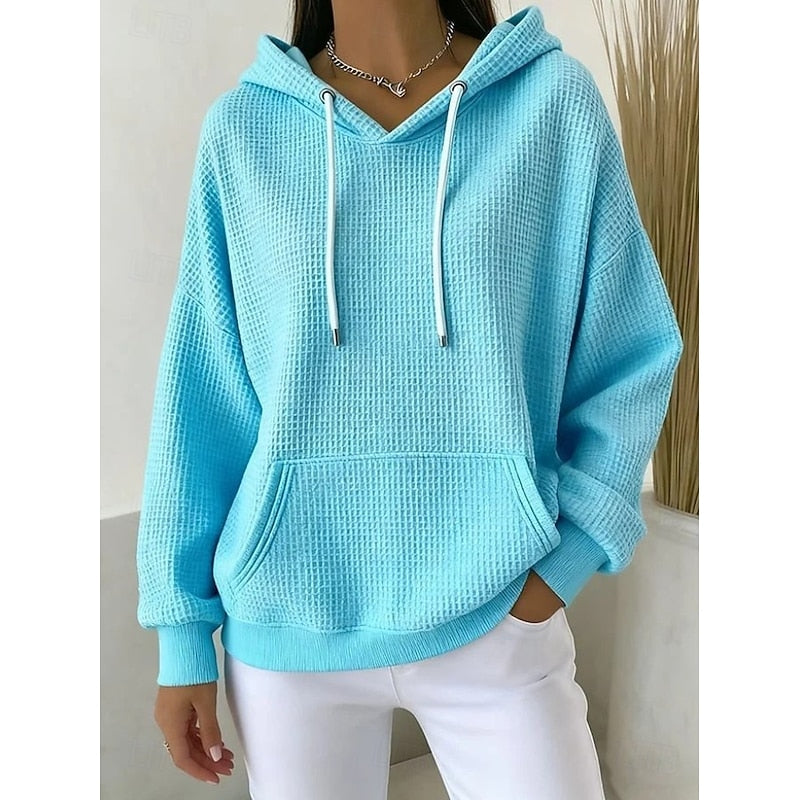 Textured Drawstring Hoodie