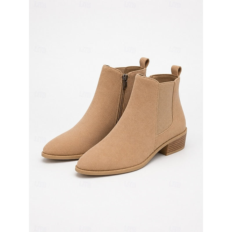 Khaki Ankle Boots, front view