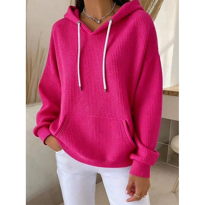 Textured Drawstring Hoodie