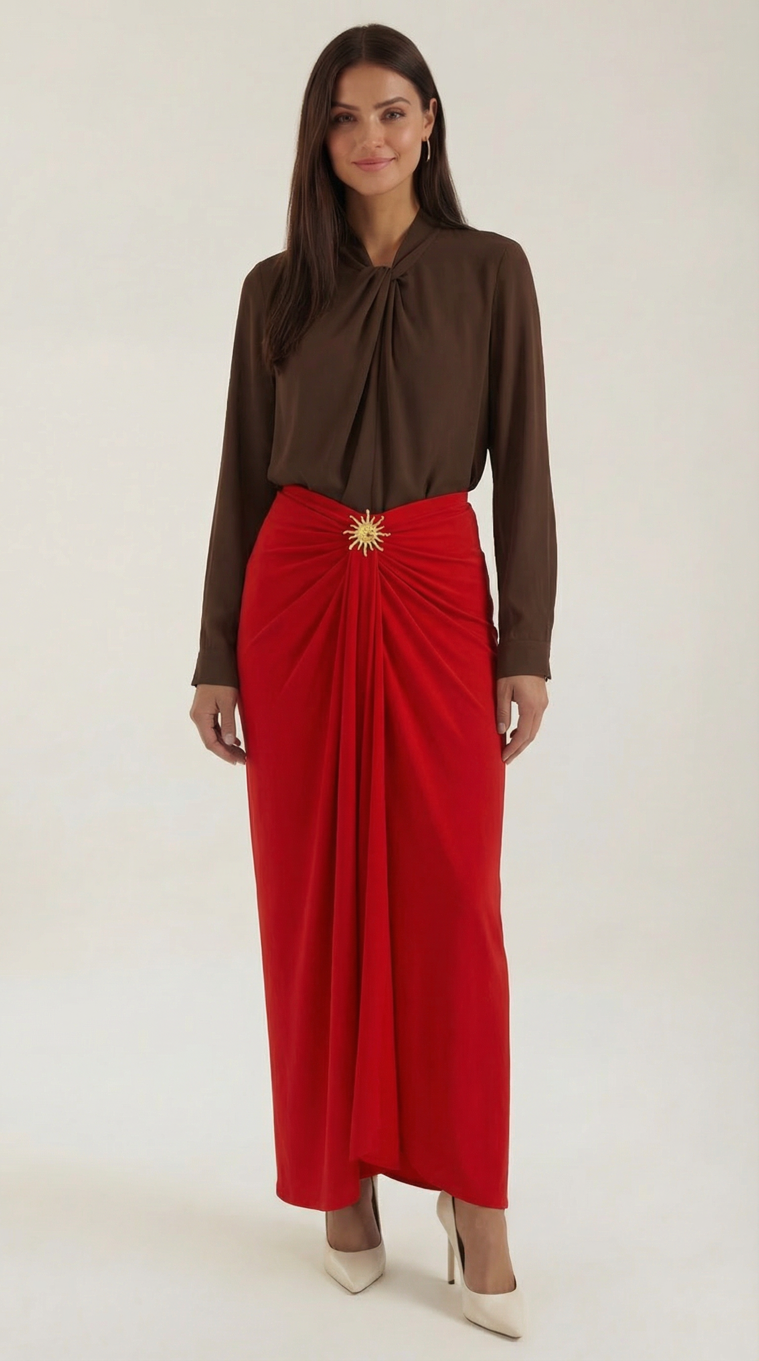 Cleo Ruched Midi Skirt