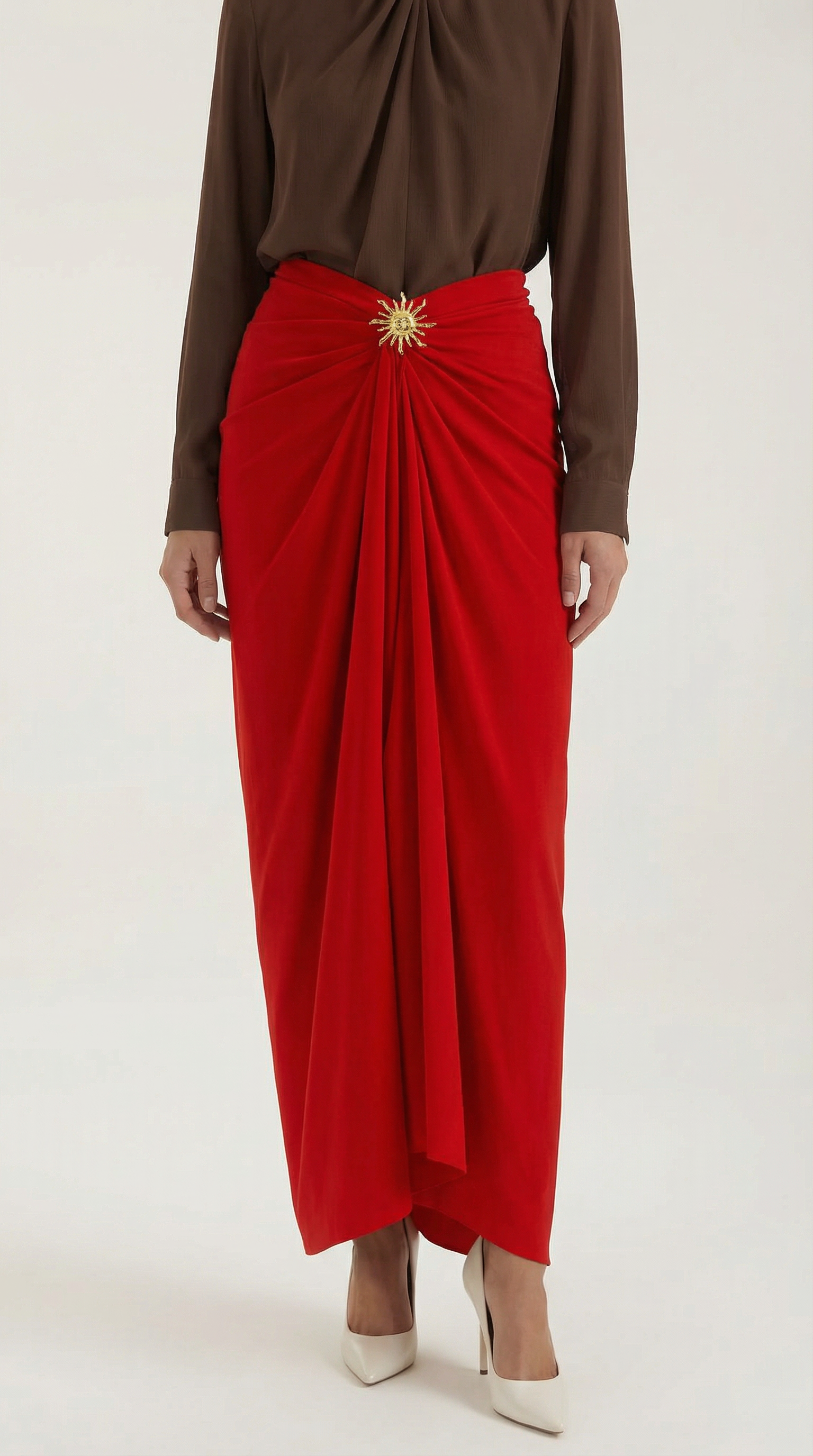 Cleo Ruched Midi Skirt