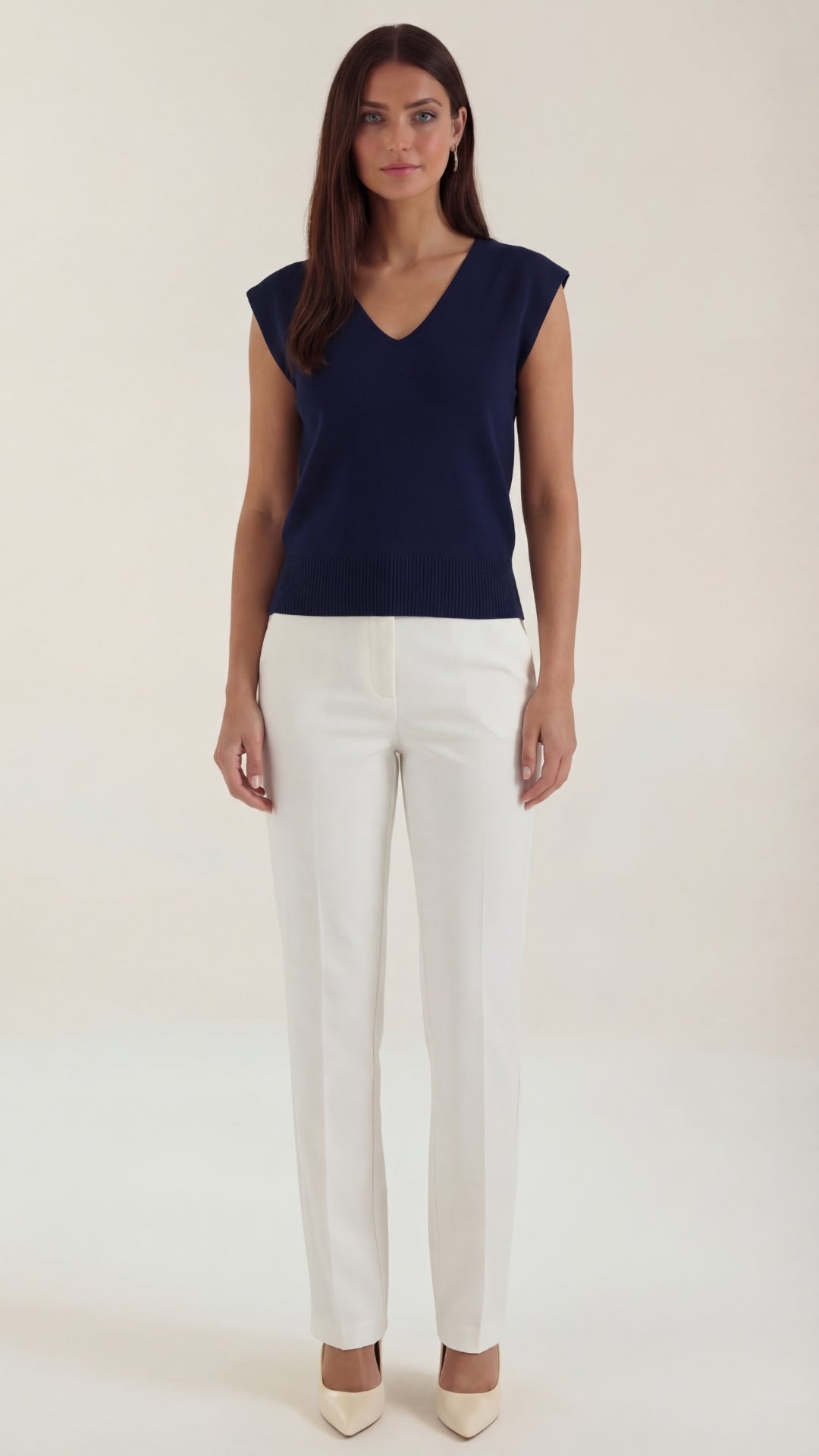 Kim Ribbed V-Neck Top