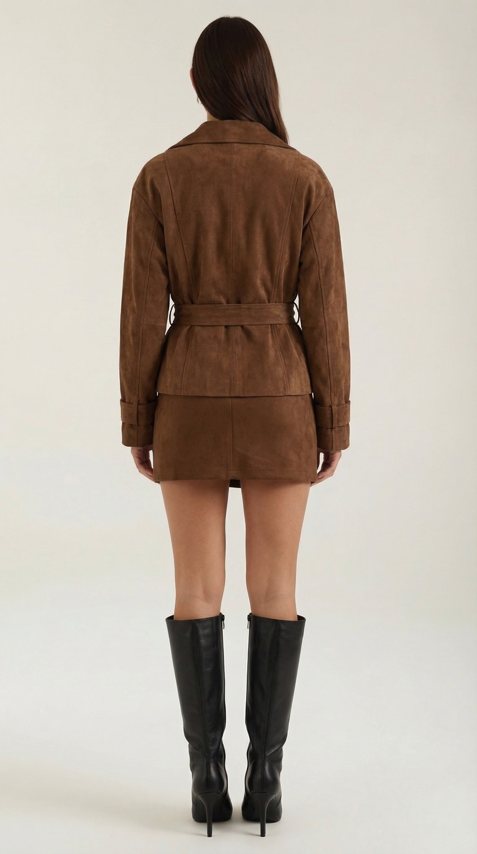 Lily Suede Belted Mini Skirt