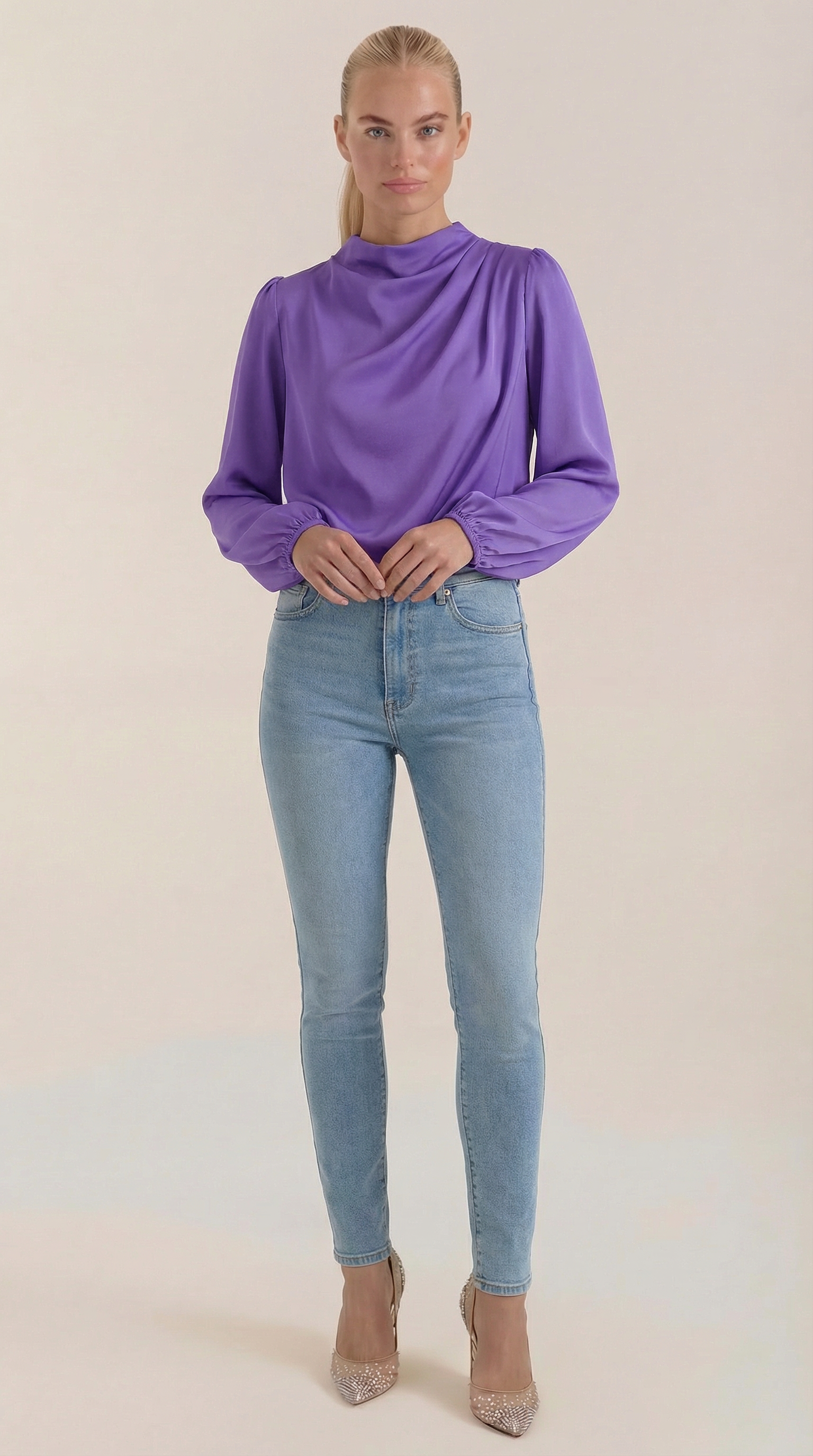 Marcia Draped Long Sleeve Blouse