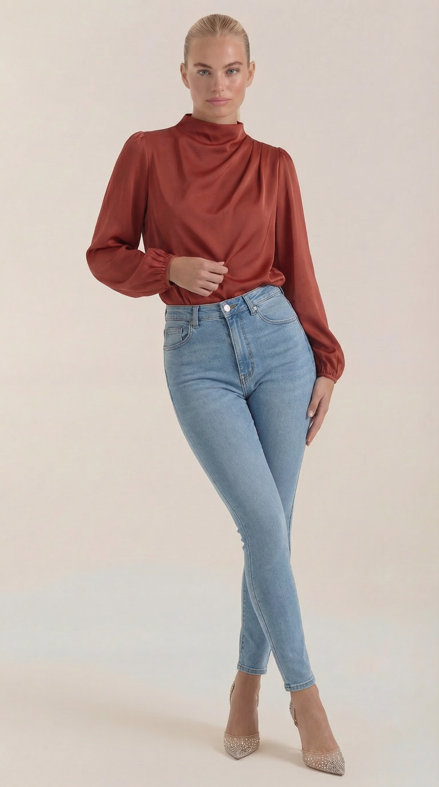 Marcia Draped Long Sleeve Blouse
