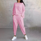 Women's casual two-piece set back view relaxed silhouette